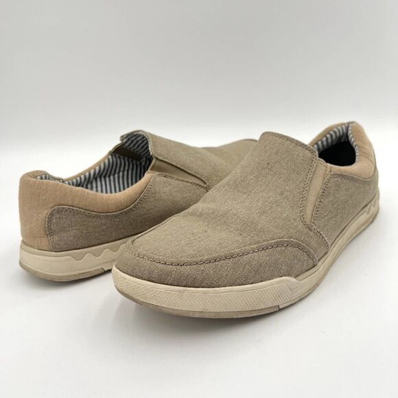 Clarks Men's Step Isle Cushion Cloud Slip On Loafers Sand Canvas Size 10.5 - Picture 3 of 11